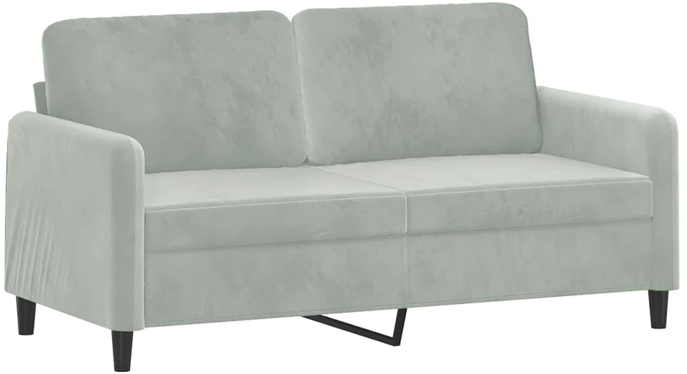 Dvivietė sofa, šviesiai pilkos spalvos, 140cm, aksomas