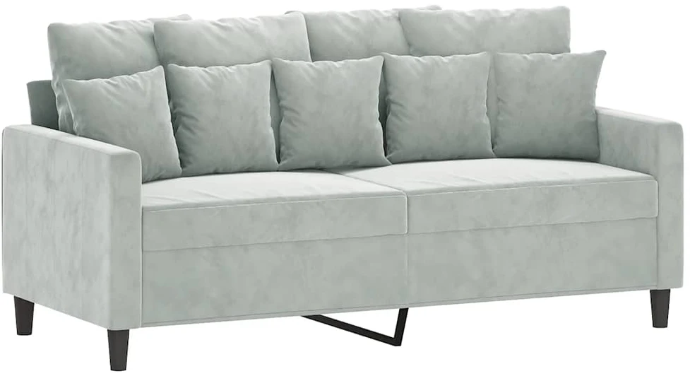 Dvivietė sofa, šviesiai pilkos spalvos, 140cm, aksomas