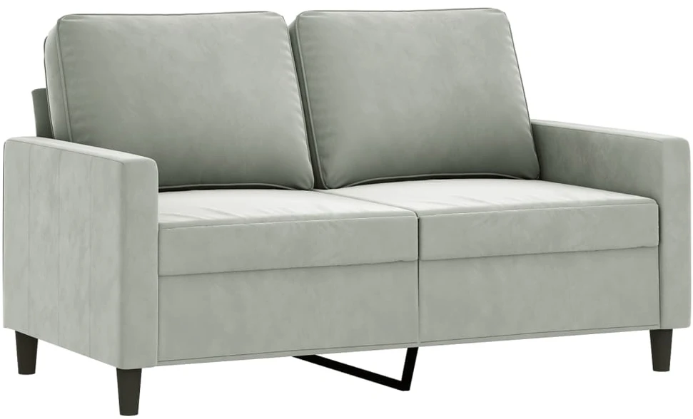 Dvivietė sofa, šviesiai pilkos spalvos, 120cm, aksomas