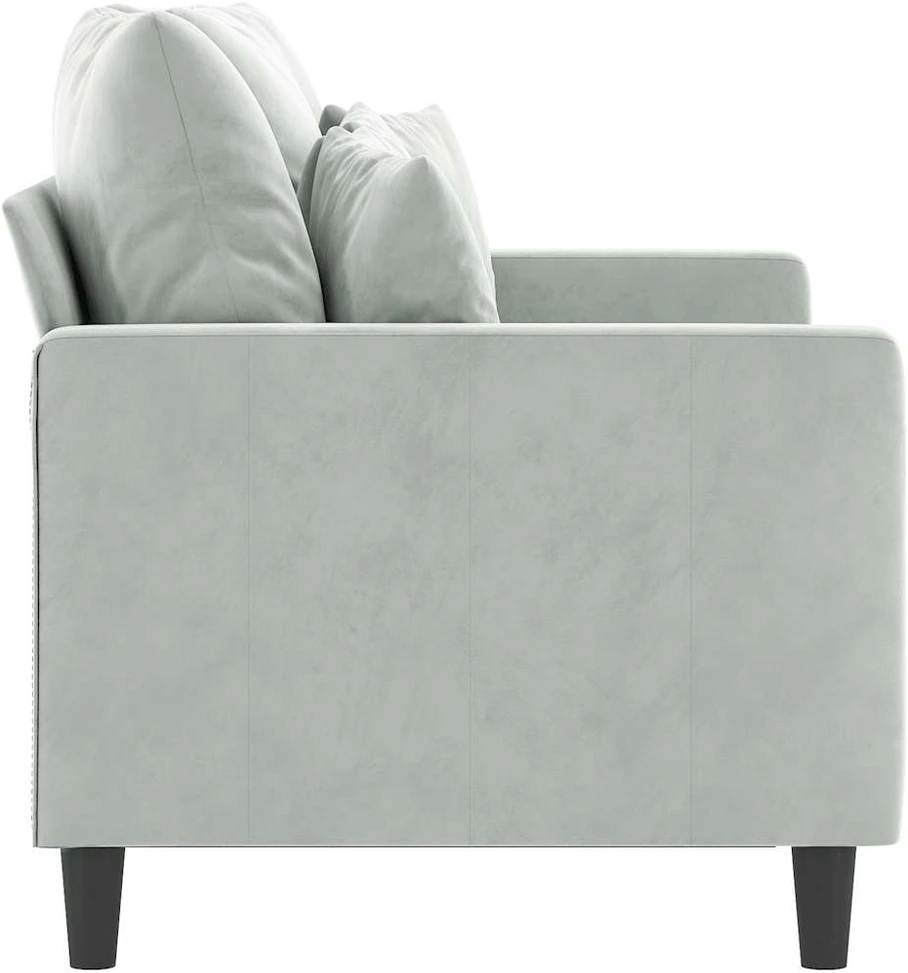 Dvivietė sofa, šviesiai pilkos spalvos, 120cm, aksomas