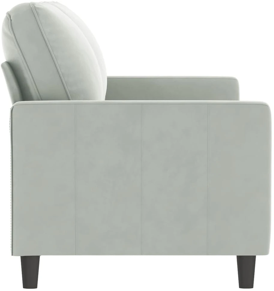Dvivietė sofa, šviesiai pilkos spalvos, 140cm, aksomas