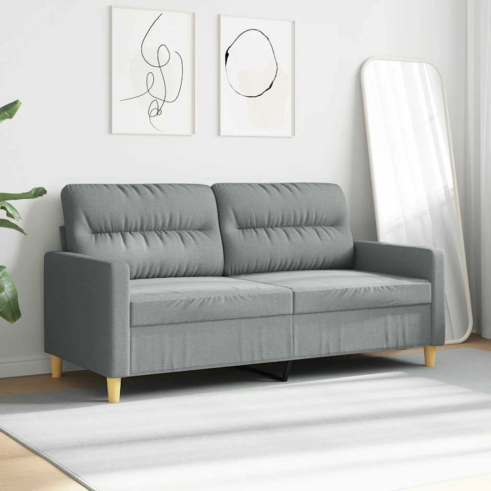 Dvivietė sofa, šviesiai pilkos spalvos, 140cm, audinys