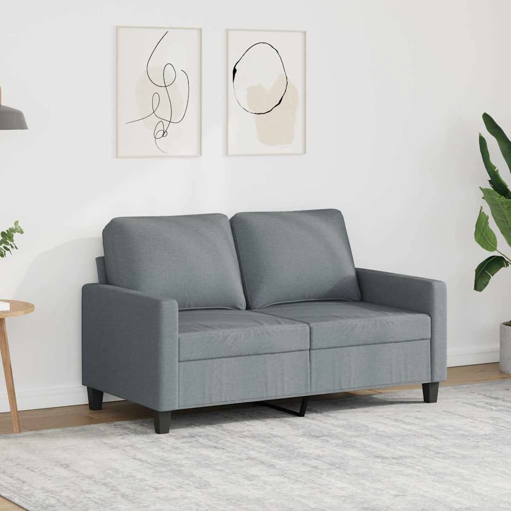 Dvivietė sofa, šviesiai pilkos spalvos, 120cm, audinys