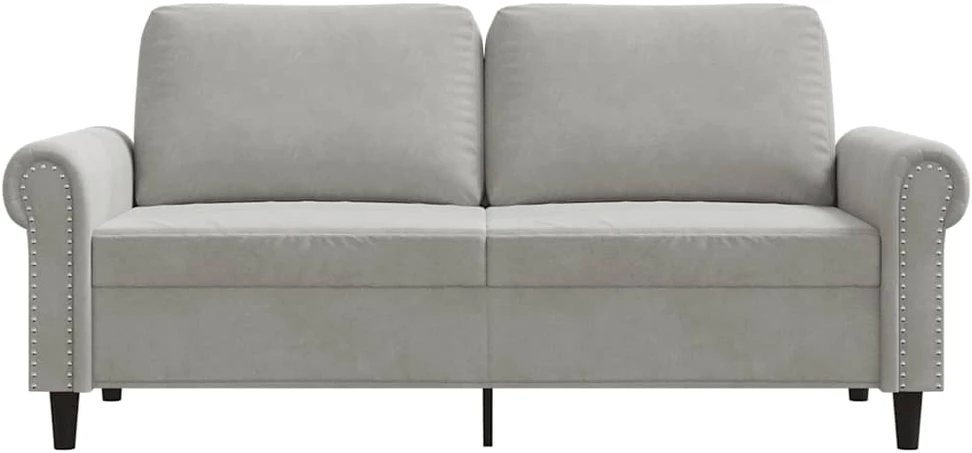 Dvivietė sofa, šviesiai pilkos spalvos, 140cm, aksomas