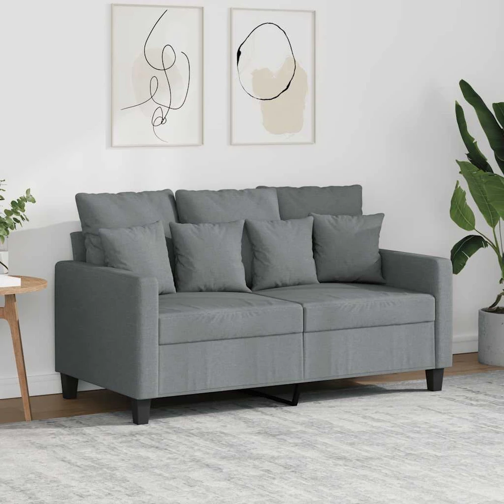 Dvivietė sofa, šviesiai pilkos spalvos, 120cm, audinys