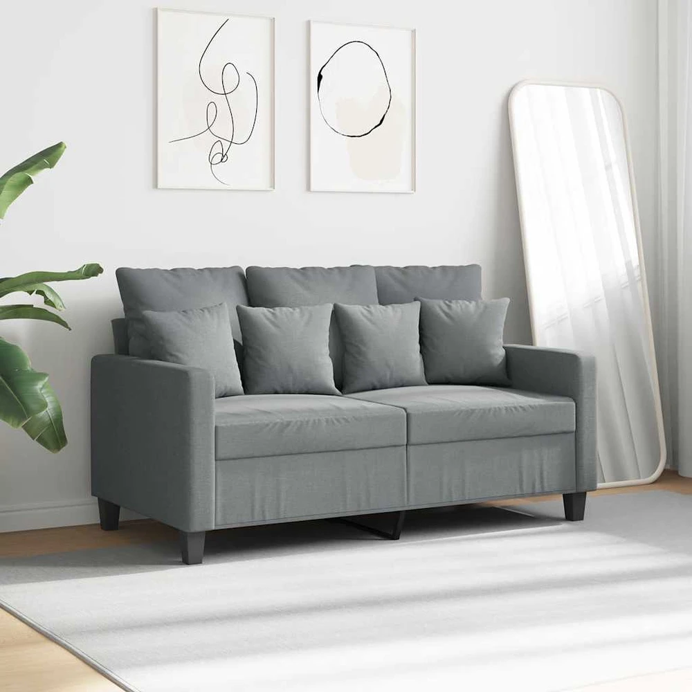 Dvivietė sofa, šviesiai pilkos spalvos, 120cm, audinys