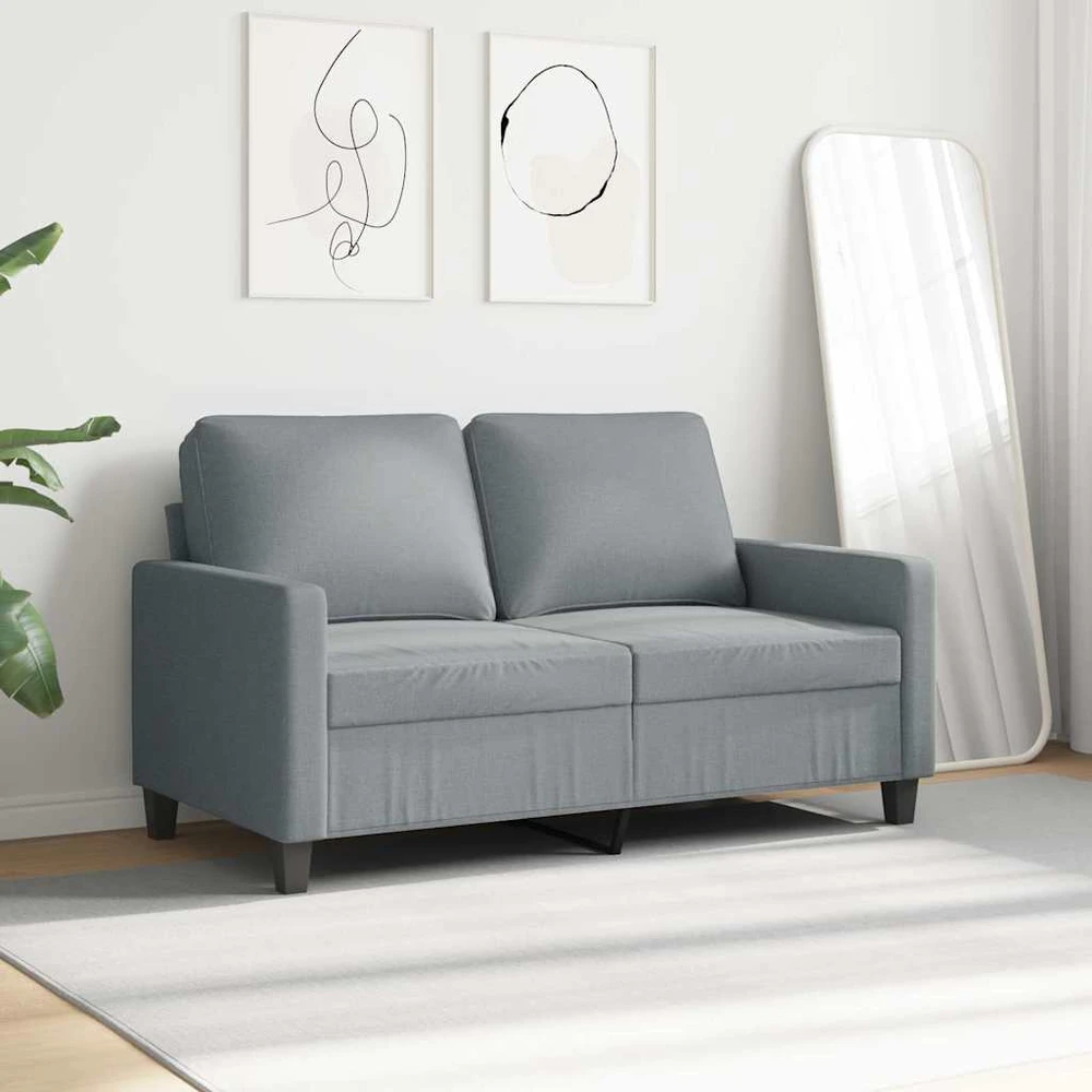 Dvivietė sofa, šviesiai pilkos spalvos, 120cm, audinys