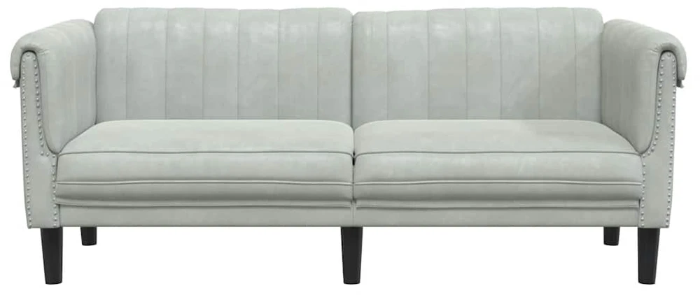 Dvivietė sofa, šviesiai pilkos spalvos, aksomas