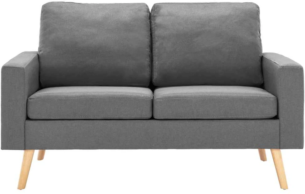 Dvivietė sofa, šviesiai pilkos spalvos, audinys