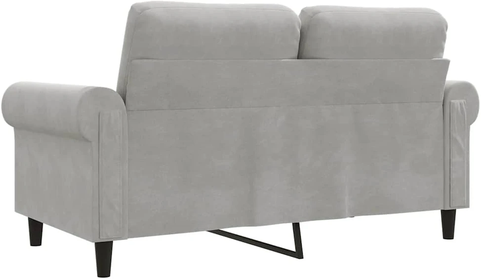 Dvivietė sofa, šviesiai pilkos spalvos, 120cm, aksomas