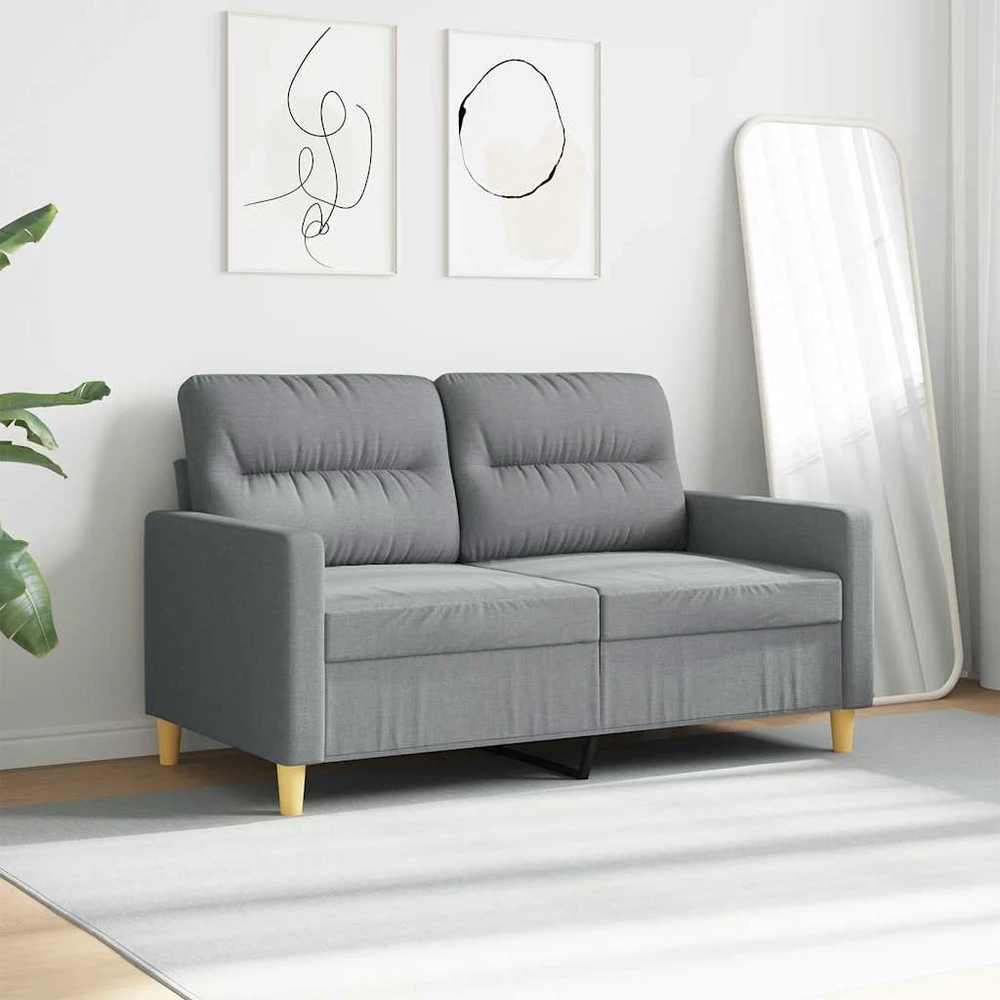 Dvivietė sofa, šviesiai pilkos spalvos, 120cm, audinys