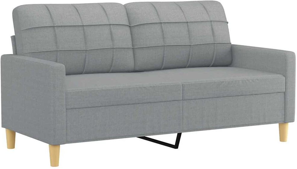 Dvivietė sofa, šviesiai pilkos spalvos, 140cm, audinys