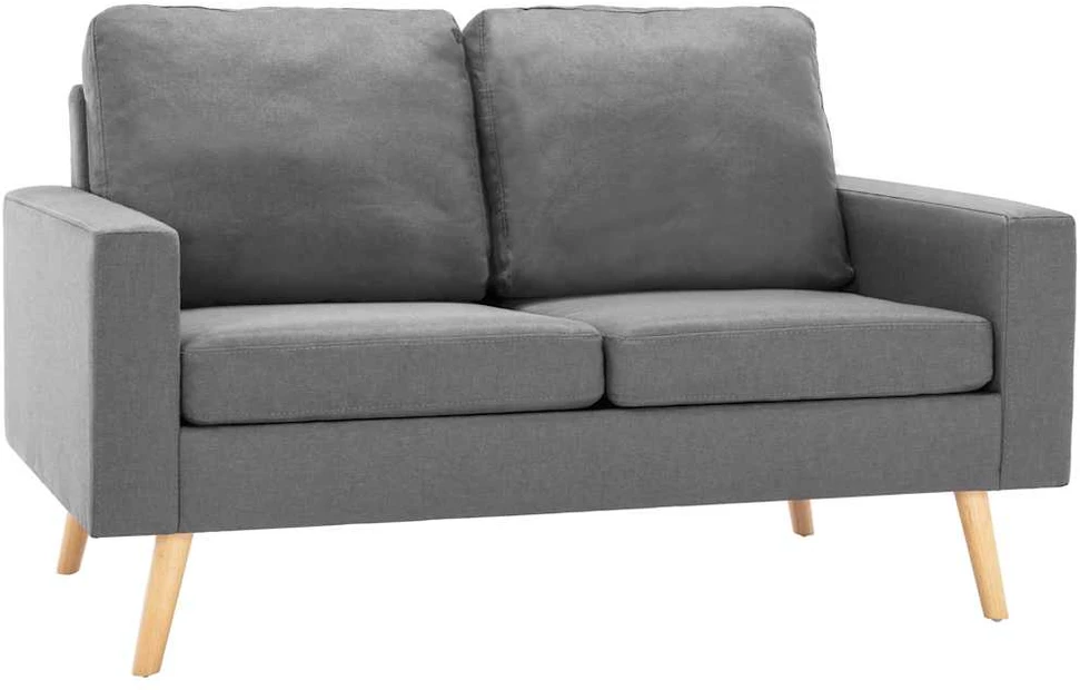 Dvivietė sofa, šviesiai pilkos spalvos, audinys