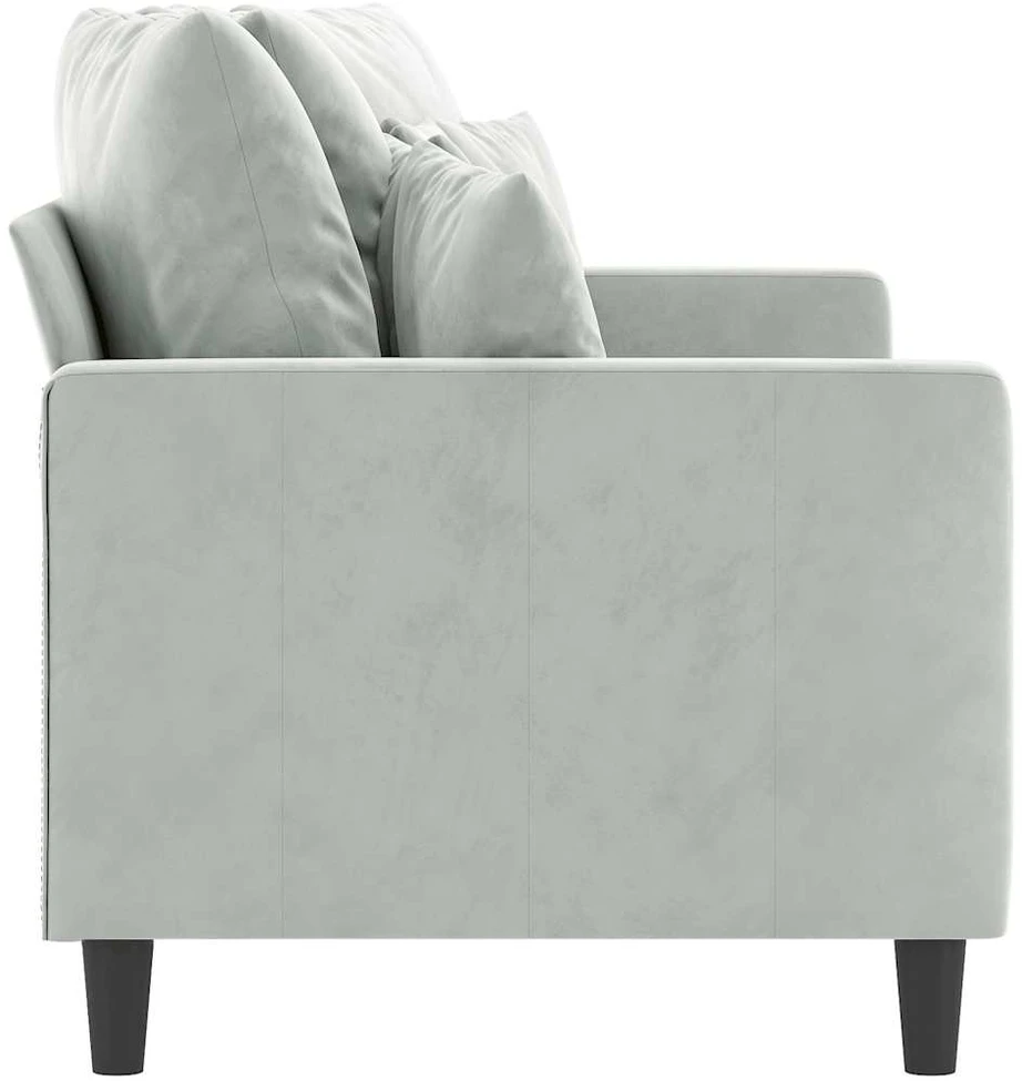 Dvivietė sofa, šviesiai pilkos spalvos, 140cm, aksomas