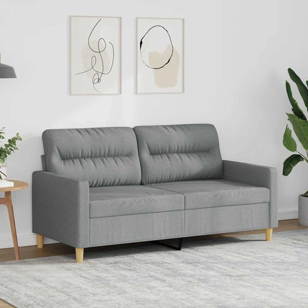 Dvivietė sofa, šviesiai pilkos spalvos, 140cm, audinys