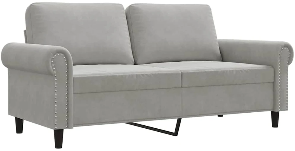 Dvivietė sofa, šviesiai pilkos spalvos, 140cm, aksomas