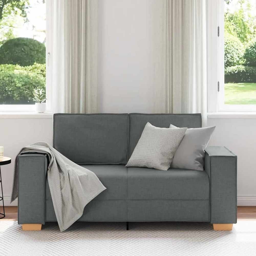 Dvivietė sofa, tamsiai pilka, 160x78x84 cm, audinys