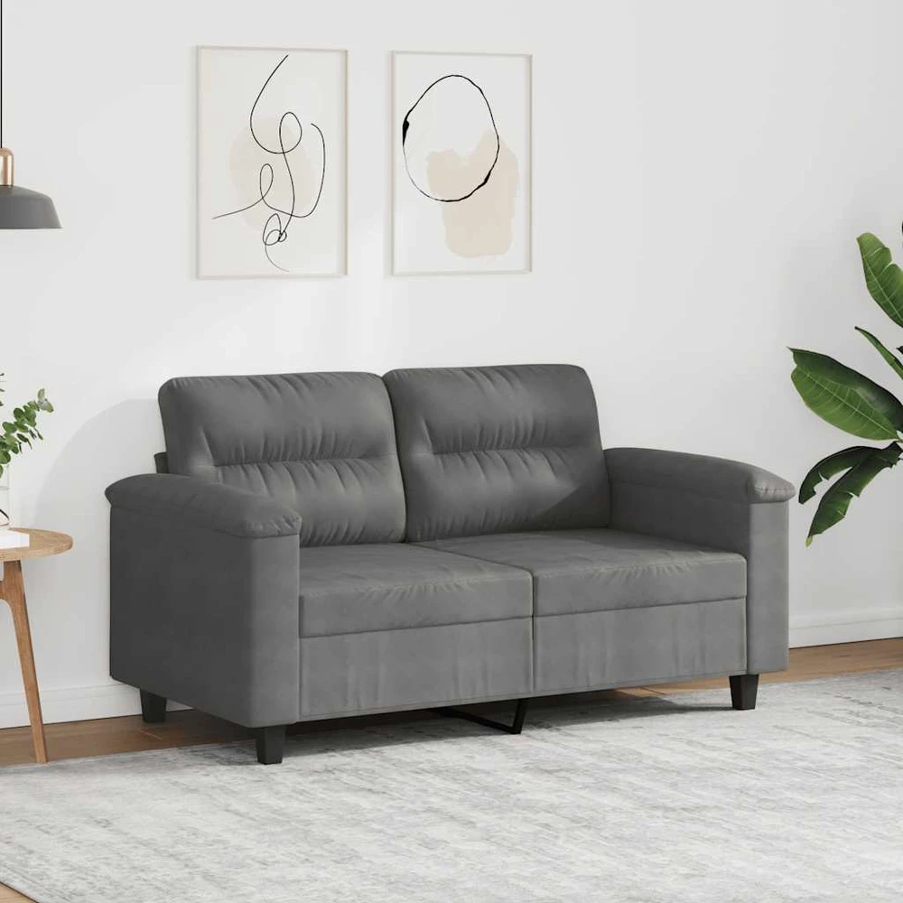 Dvivietė sofa, tamsiai pilka, 120cm, mikropluošto audinys