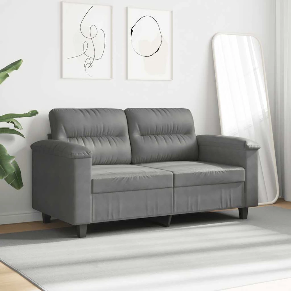 Dvivietė sofa, tamsiai pilka, 120cm, mikropluošto audinys