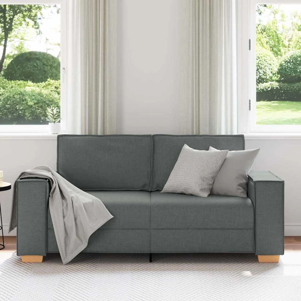 Dvivietė sofa, tamsiai pilka, 180x78x84 cm, audinys