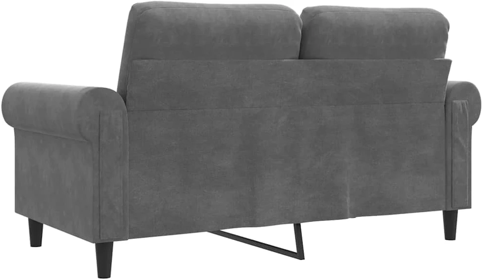 Dvivietė sofa, tamsiai pilkos spalvos, 120cm, aksomas