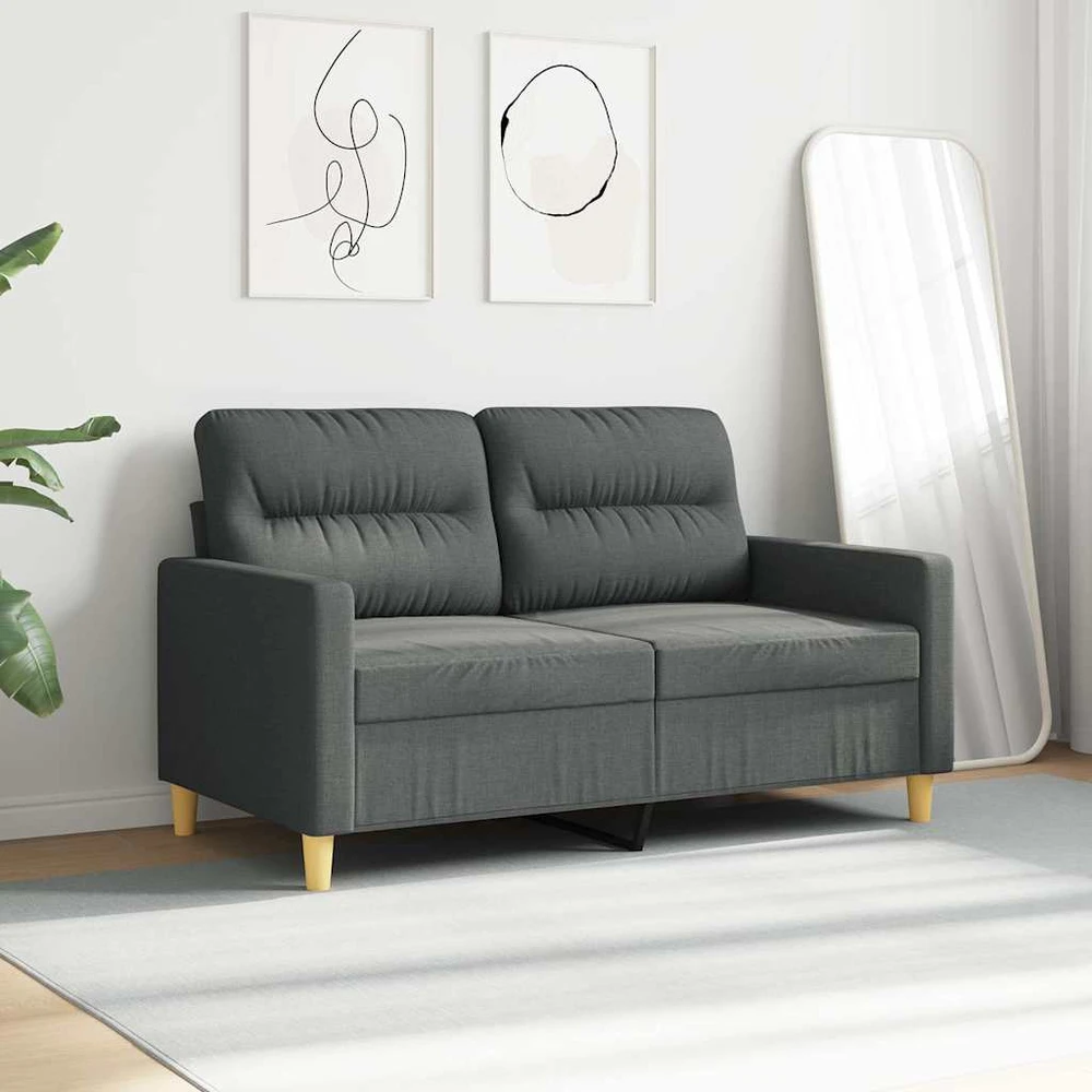 Dvivietė sofa, tamsiai pilkos spalvos, 120cm, audinys