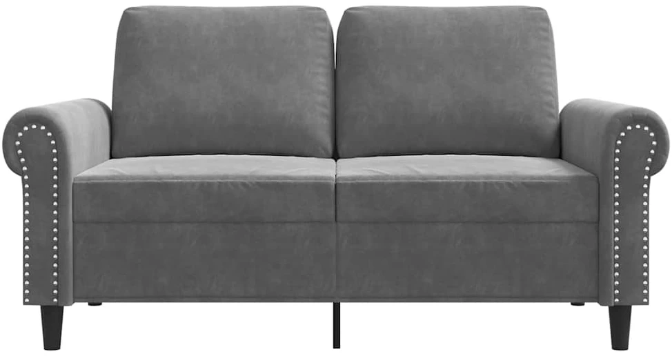 Dvivietė sofa, tamsiai pilkos spalvos, 120cm, aksomas