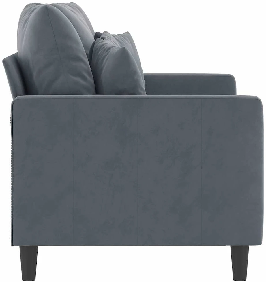Dvivietė sofa, tamsiai pilkos spalvos, 120cm, aksomas