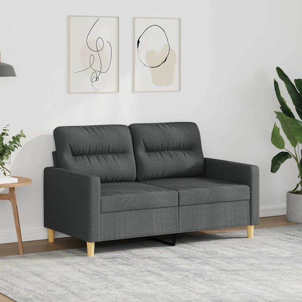 Dvivietė sofa, tamsiai pilkos spalvos, 120cm, audinys