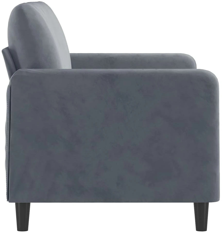 Dvivietė sofa, tamsiai pilkos spalvos, 120cm, aksomas