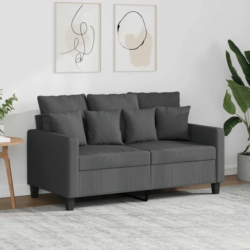 Dvivietė sofa, tamsiai pilkos spalvos, 120cm, audinys