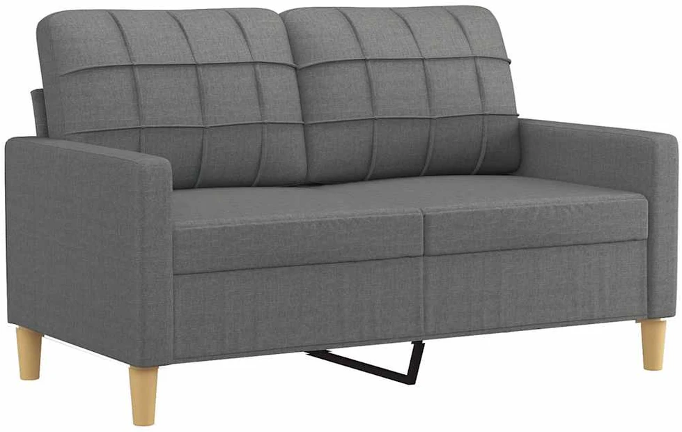 Dvivietė sofa, tamsiai pilkos spalvos, 120cm, audinys