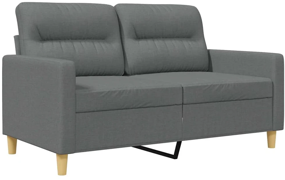 Dvivietė sofa, tamsiai pilkos spalvos, 120cm, audinys