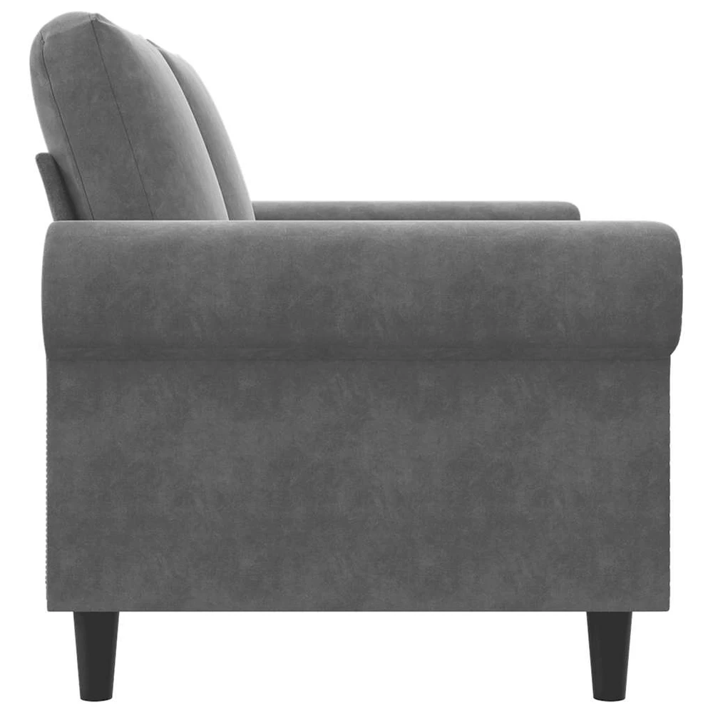 Dvivietė sofa, tamsiai pilkos spalvos, 120cm, aksomas