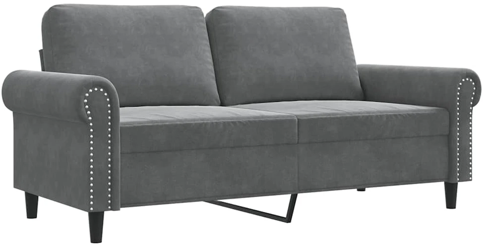 Dvivietė sofa, tamsiai pilkos spalvos, 140cm, aksomas