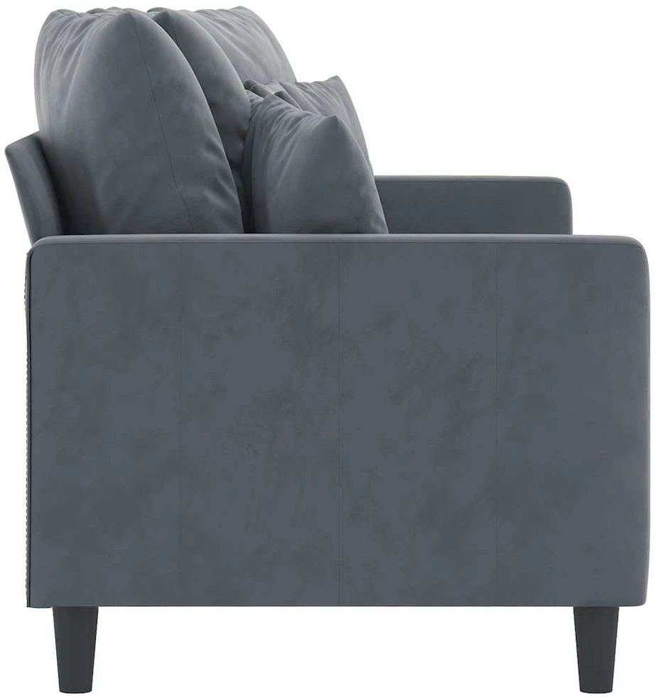 Dvivietė sofa, tamsiai pilkos spalvos, 140cm, aksomas