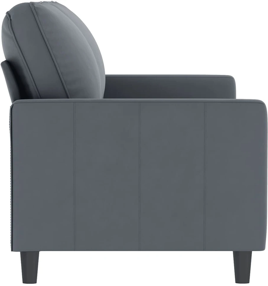 Dvivietė sofa, tamsiai pilkos spalvos, 140cm, aksomas