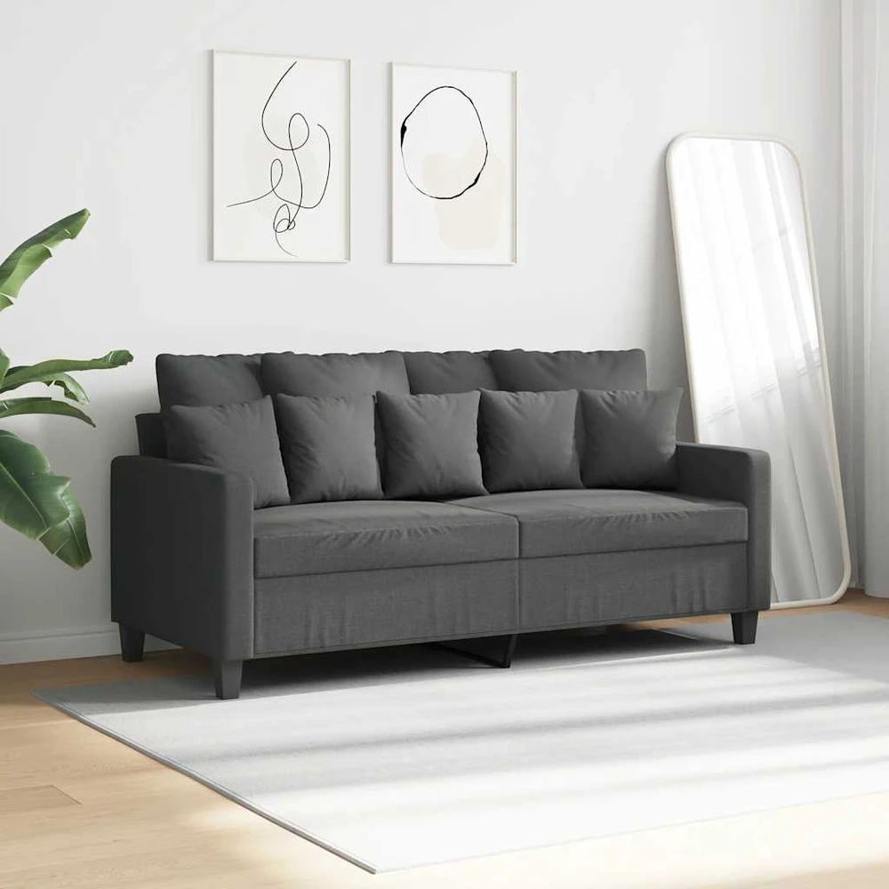 Dvivietė sofa, tamsiai pilkos spalvos, 140cm, audinys
