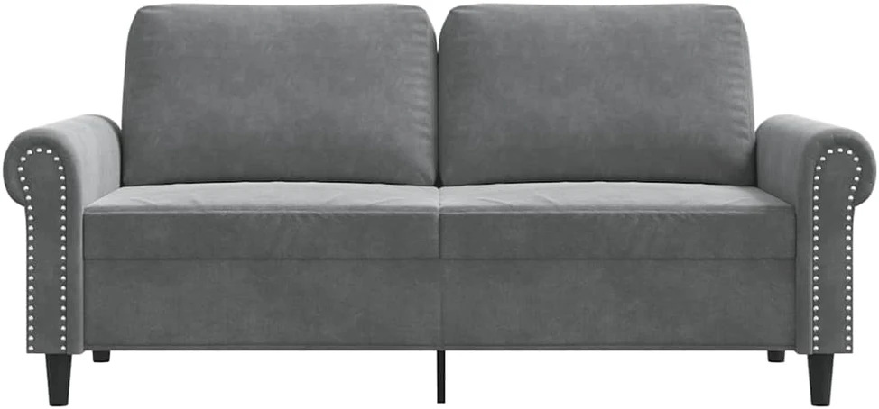 Dvivietė sofa, tamsiai pilkos spalvos, 140cm, aksomas