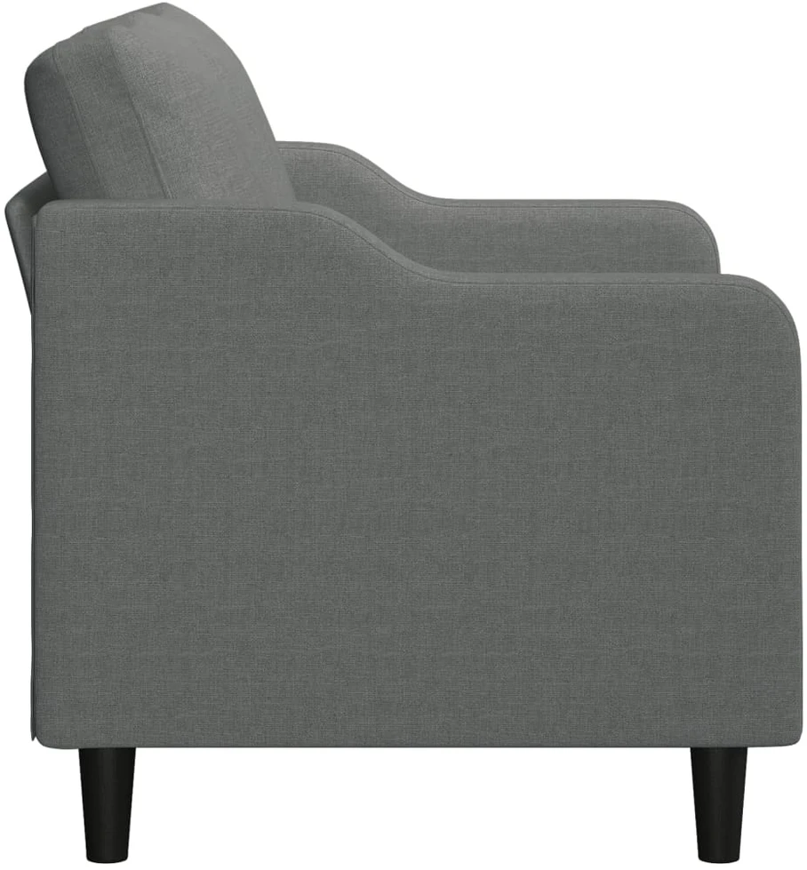 Dvivietė sofa, tamsiai pilkos spalvos, 140cm, audinys