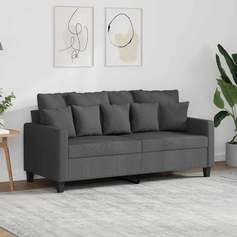Dvivietė sofa, tamsiai pilkos spalvos, 140cm, audinys