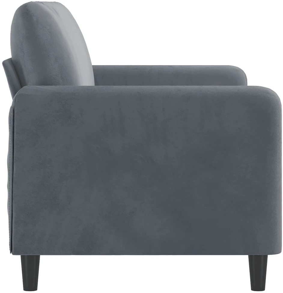 Dvivietė sofa, tamsiai pilkos spalvos, 140cm, aksomas