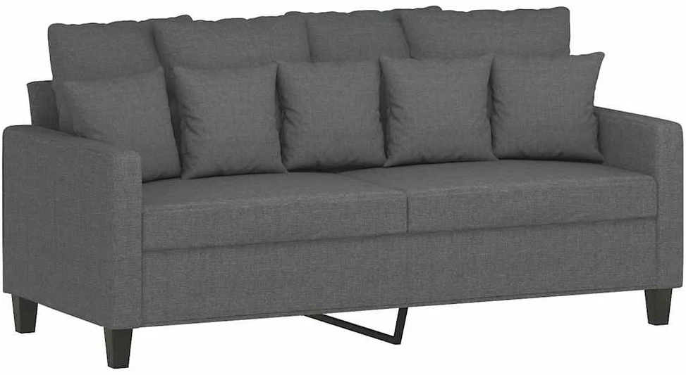 Dvivietė sofa, tamsiai pilkos spalvos, 140cm, audinys