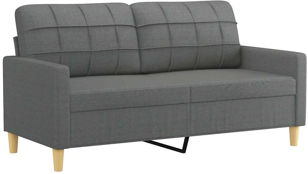 Dvivietė sofa, tamsiai pilkos spalvos, 140cm, audinys