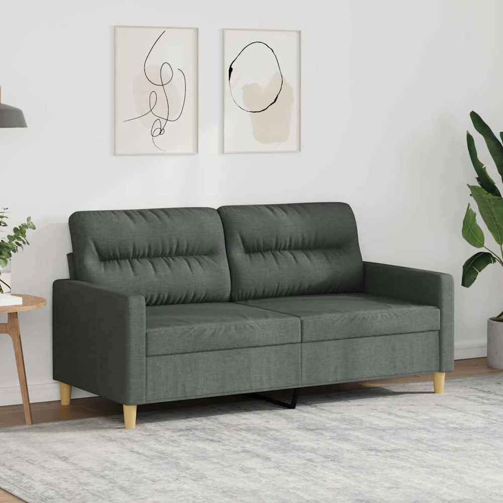 Dvivietė sofa, tamsiai pilkos spalvos, 140cm, audinys