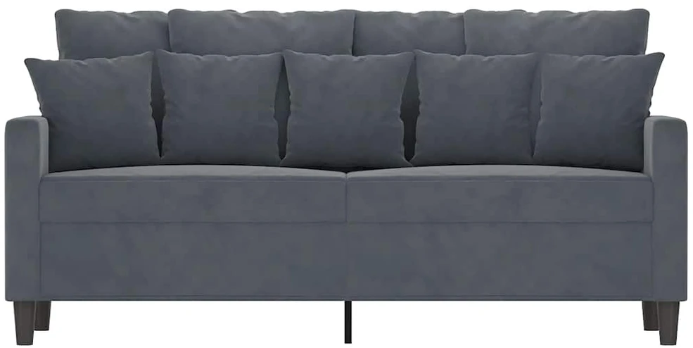 Dvivietė sofa, tamsiai pilkos spalvos, 140cm, aksomas
