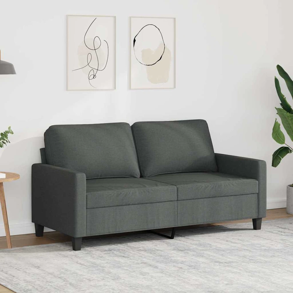Dvivietė sofa, tamsiai pilkos spalvos, 140cm, audinys