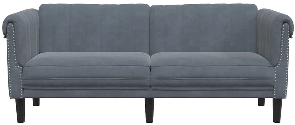 Dvivietė sofa, tamsiai pilkos spalvos, aksomas