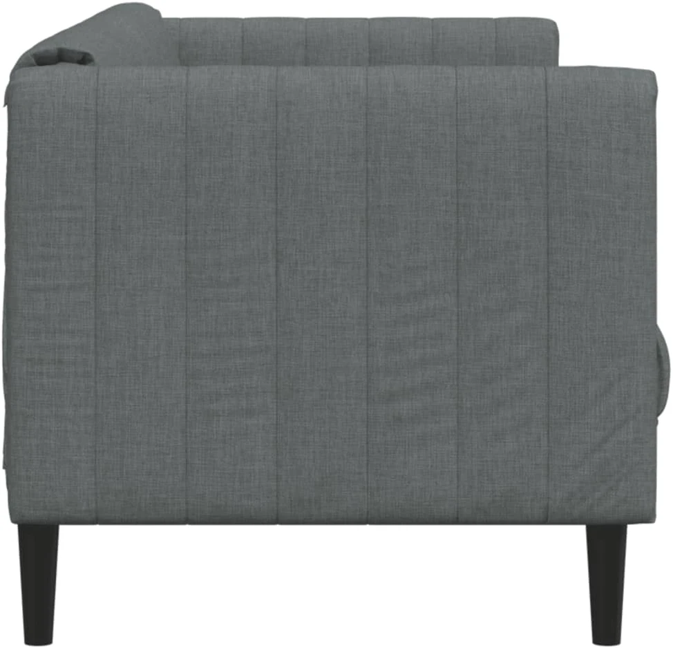 Dvivietė sofa, tamsiai pilkos spalvos, audinys
