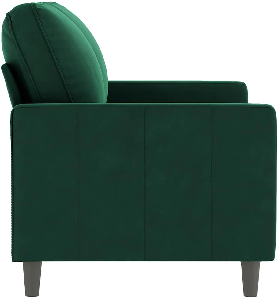 Dvivietė sofa, tamsiai žalios spalvos, 120cm, aksomas